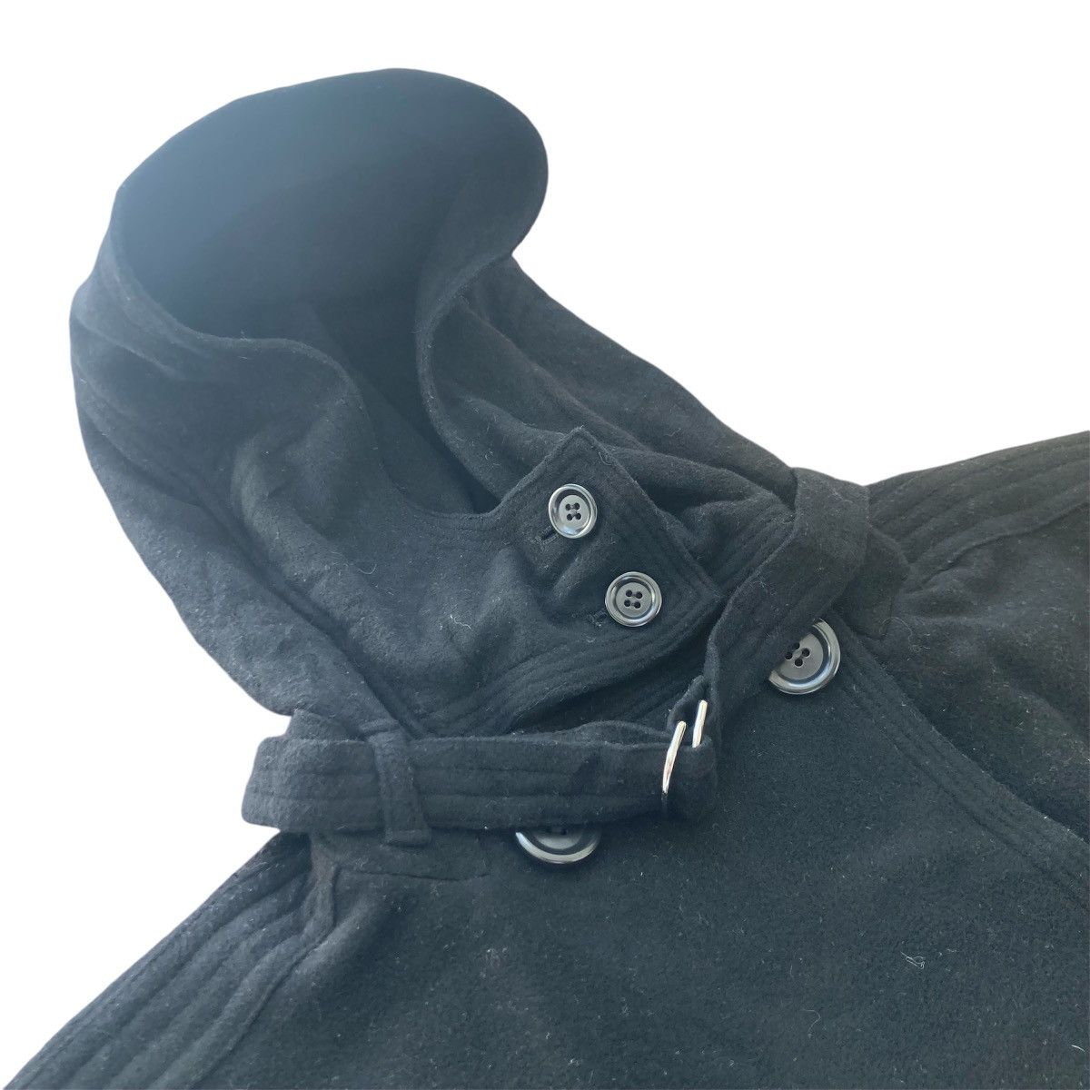 Tsumori Chisato TSUMORI CHISATO WOOL PEACOAT PONCHO WITH HOOD Size L / US 10 / IT 46 - 6 Thumbnail