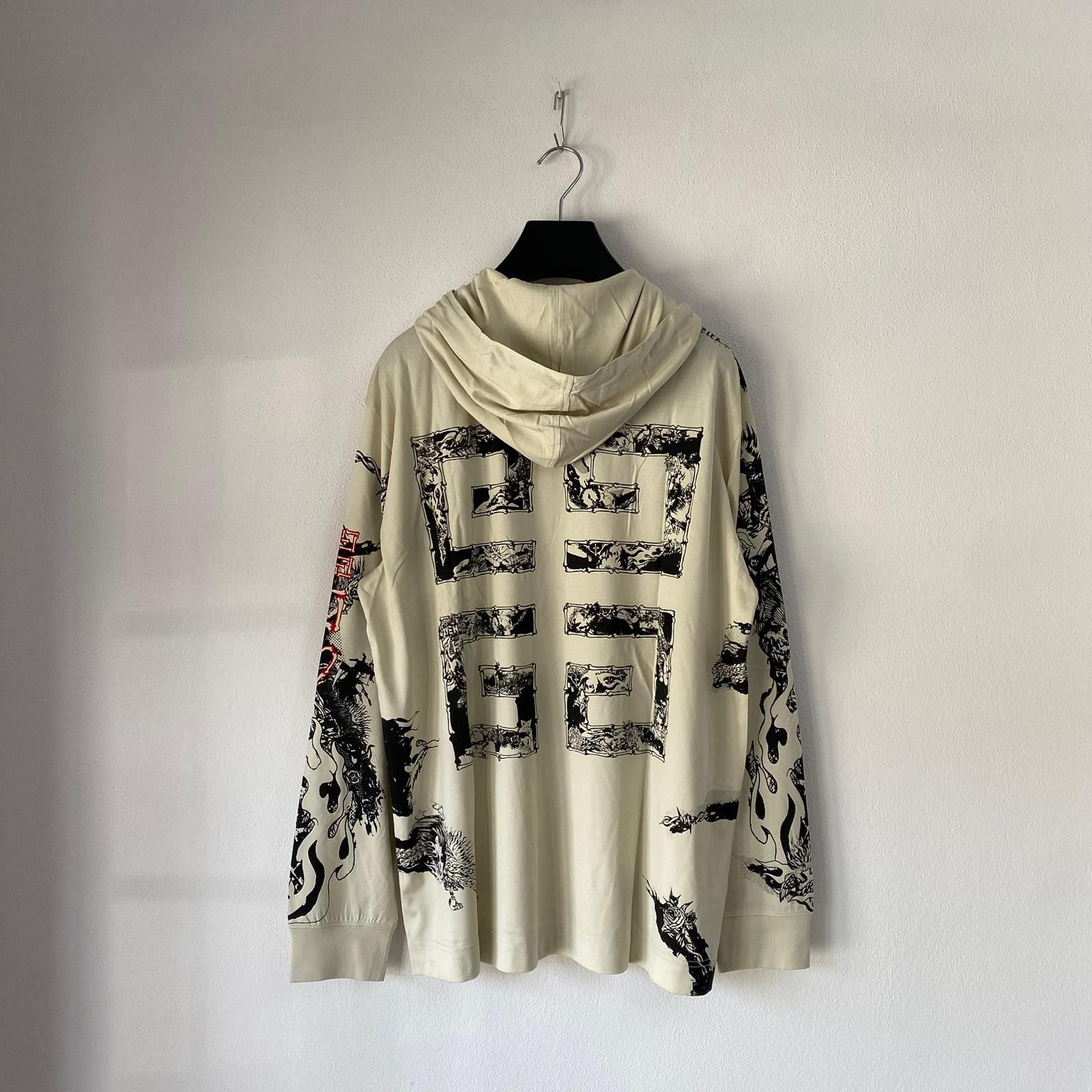 Givenchy Beige Tattoo 4G Logo Oversized Lightweight Hoodie Size US M / EU 48-50 / 2 - 10 Thumbnail