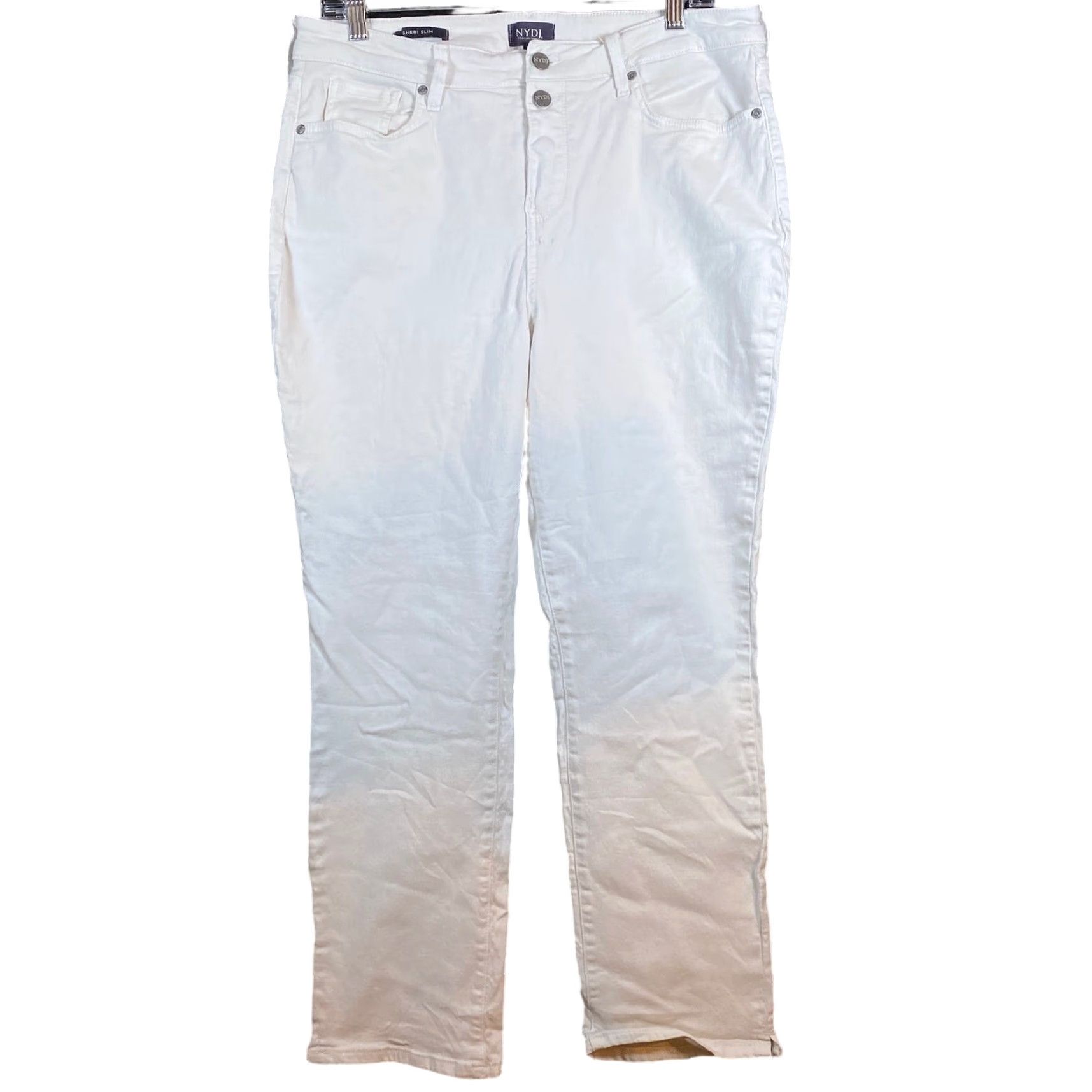 NYDJ NYDJ Not You Daughters Jeans Womens White Sheri Slim Capri Cropped Stretch 14 Size 36" / US 14 / IT 50 - 2 Thumbnail