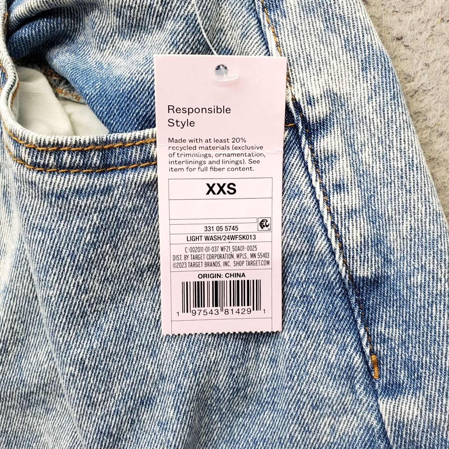 Vintage Wild Fable Womens Size 2XS Blue Denim Midi Cargo Skirt with Pockets Utility Button Vent Size 24" / US 00 / IT 34 - 6 Thumbnail