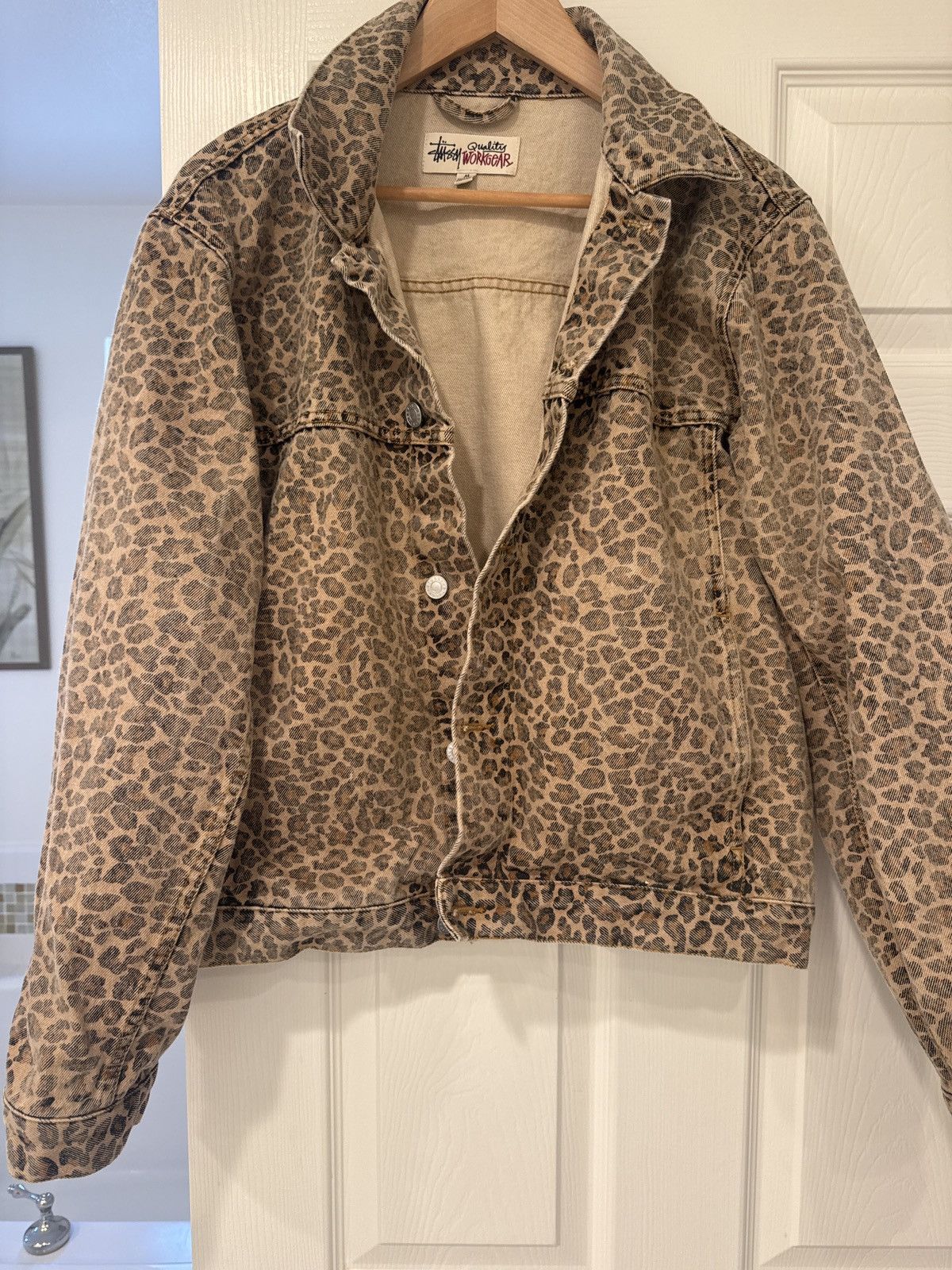 Stussy Leopard trucker jacket