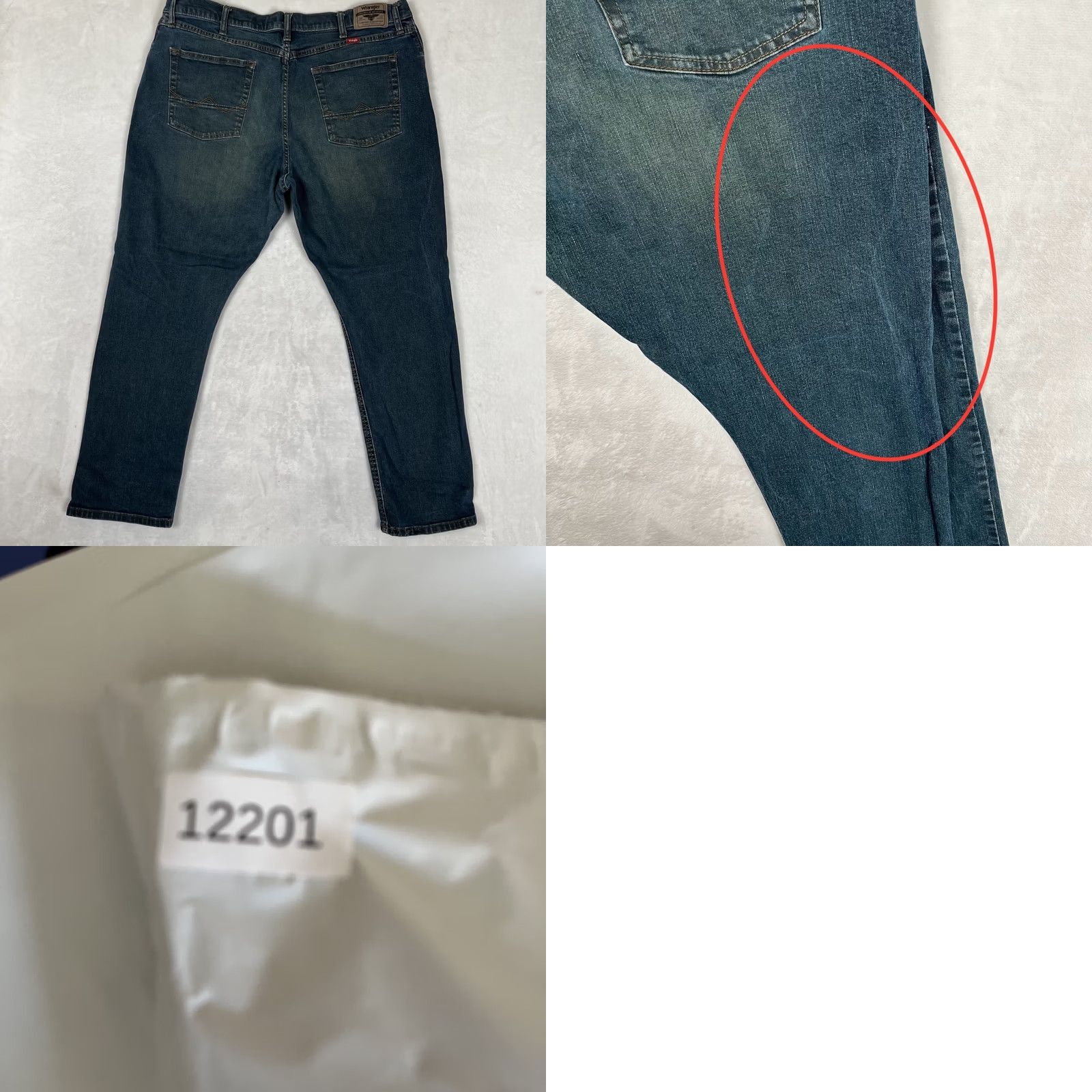 Wrangler Wrangler Jeans Mens 38x30 Blue Athletic Fit Denim Dark Wash Straight 5-Pocket Regular Waist Mens Size US 38 / EU 54 - 8 Thumbnail