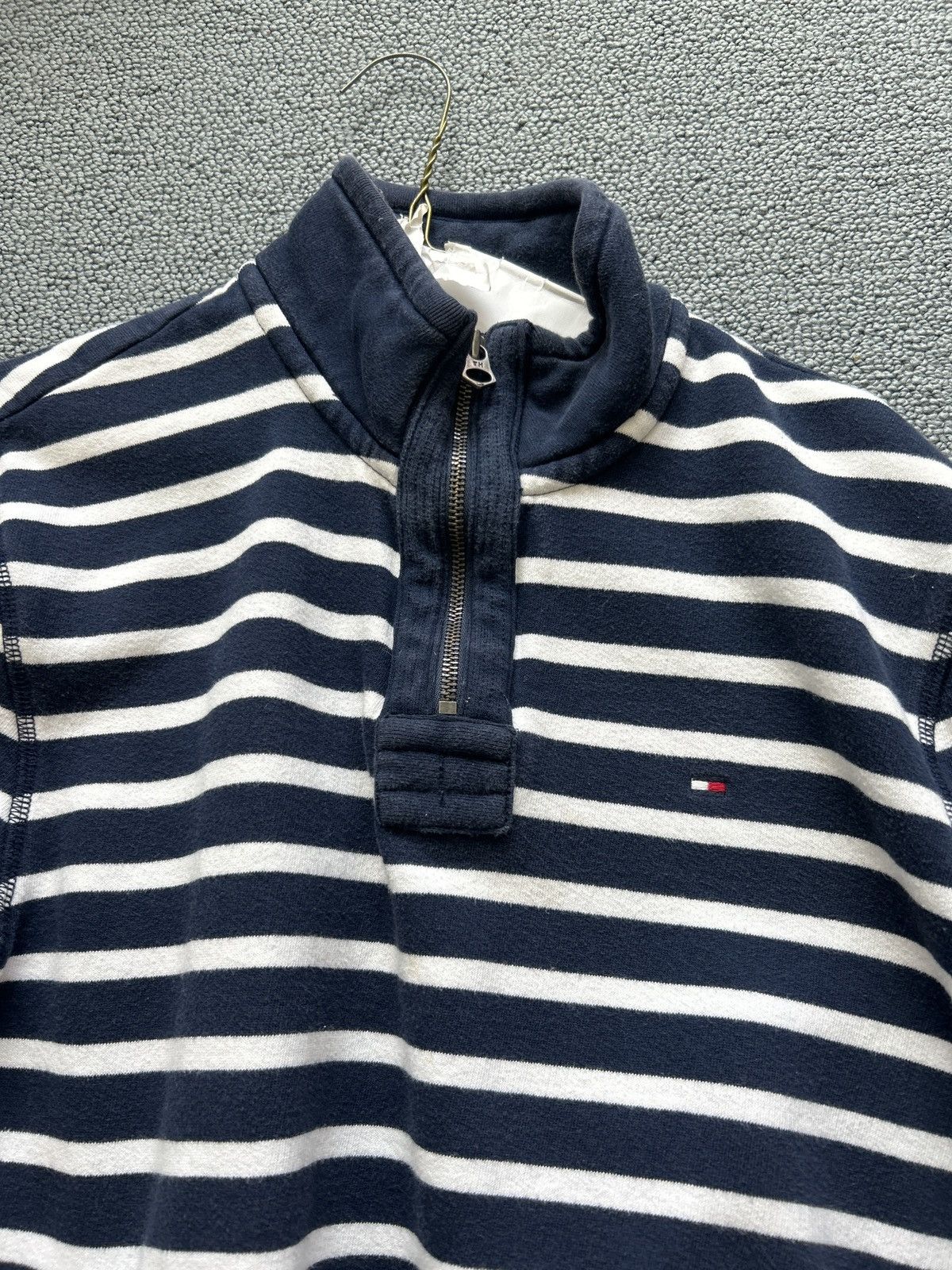 Tommy Hilfiger Tommy Hilfiger Blue Striped Quarter Zip Size US S / EU 44-46 / 1 - 3 Thumbnail