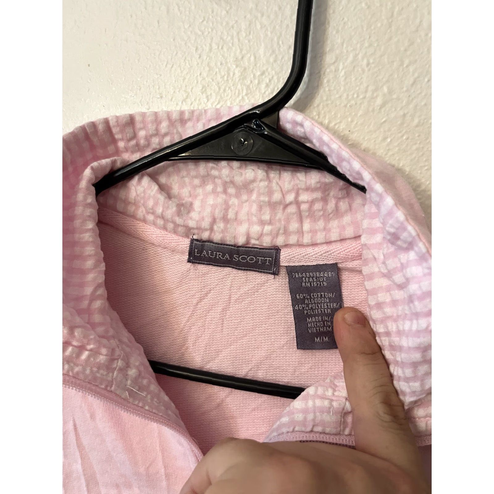 Vintage Laura Scott Vest Women M Medium Pink Full Zip Fleece Sleeveless Mock Neck Size M / US 6-8 / IT 42-44 - 2 Thumbnail