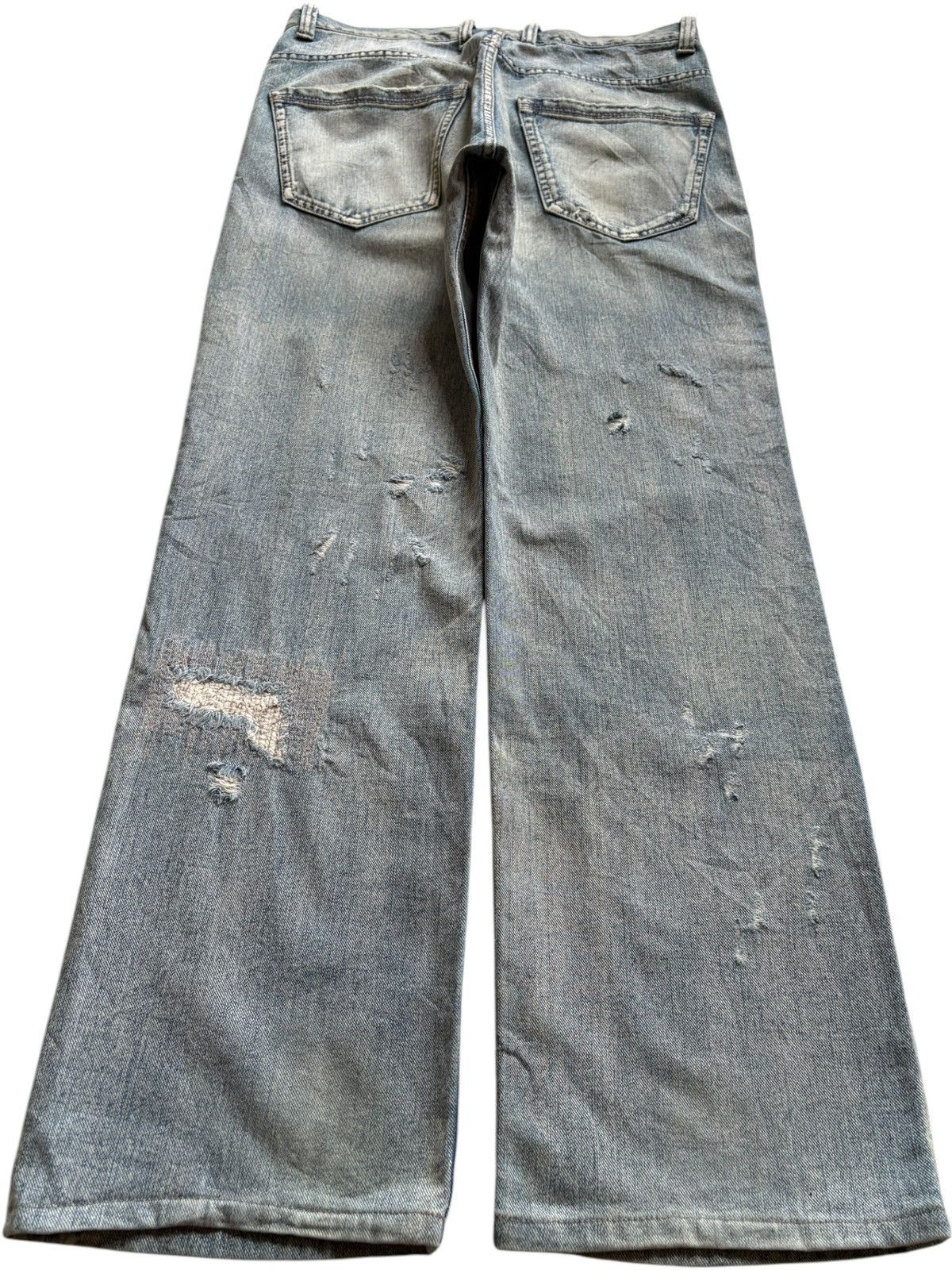 Japanese Brand Vintage Japanese Brand Mud Wash Sashiko Style Rip Baggy Jean Size US 32 / EU 48 - 2 Thumbnail