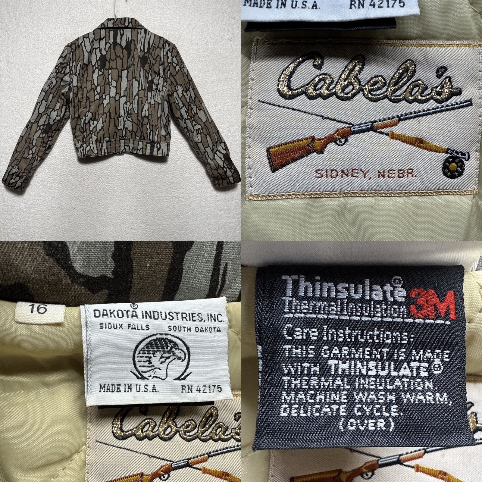 Vintage VINTAGE Cabela's Trebark Camo Quilt Lined Cropped Detroit Jacket Women’s Size 16 Womens 90s Camouflage Zip Jacket Size XXL / US 16-18 / IT 52-54 - 8 Thumbnail