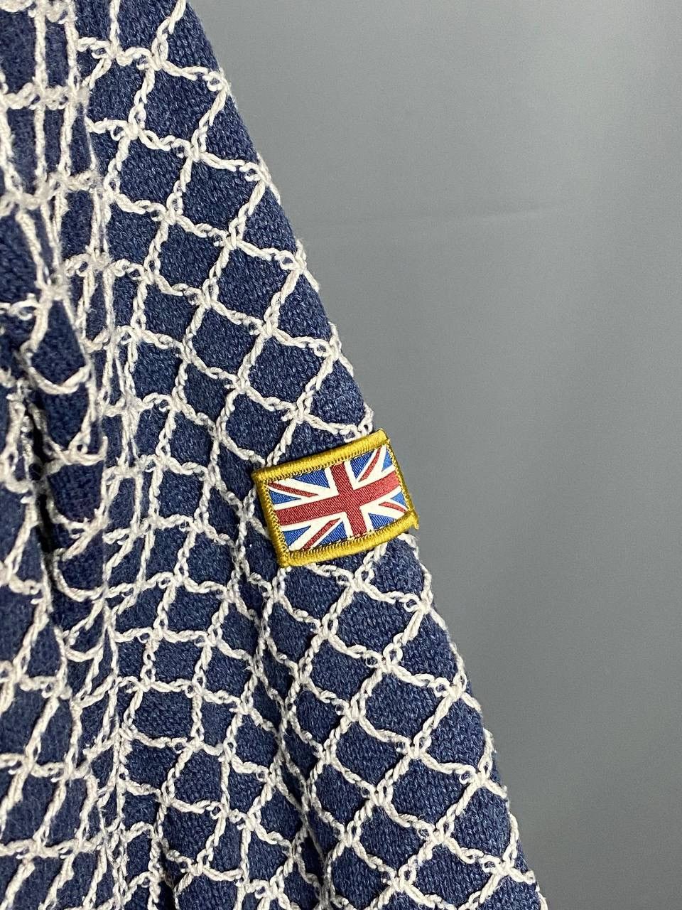 Barbour Barbour Sweater Openwork Lattice Knit Union Jack Patch Sz M Size M / US 6-8 / IT 42-44 - 10 Thumbnail