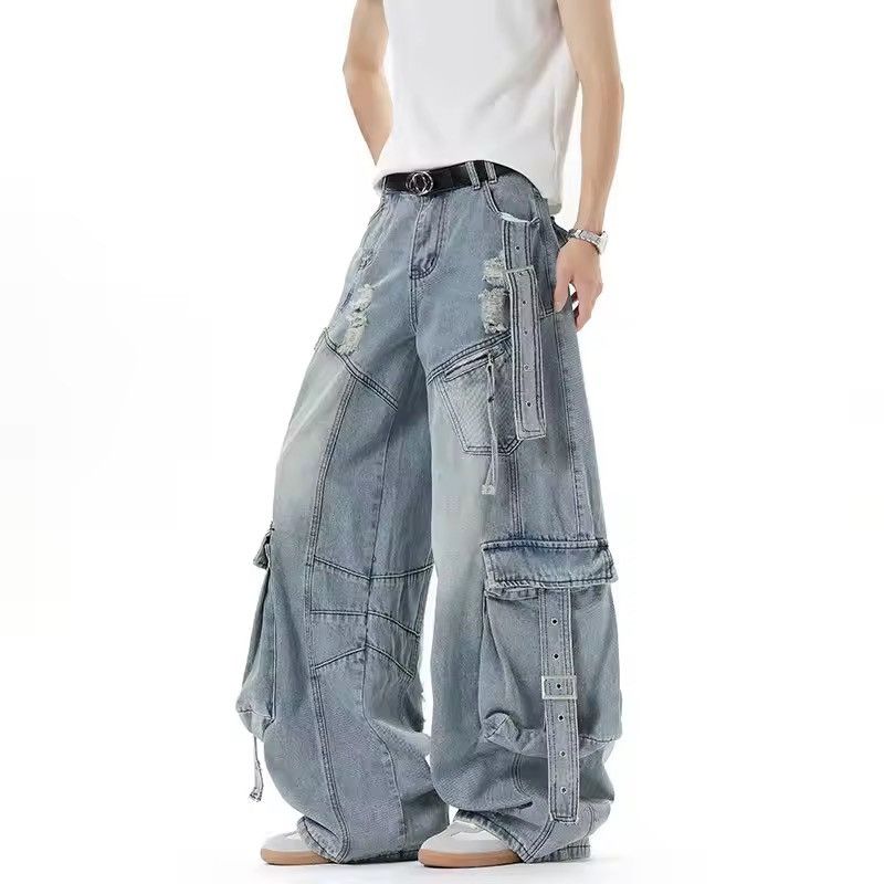 Japanese Brand VIBE Street Retro Heavyweight Multi-Pocket Cargo Jeans Size US 29 - 3 Thumbnail