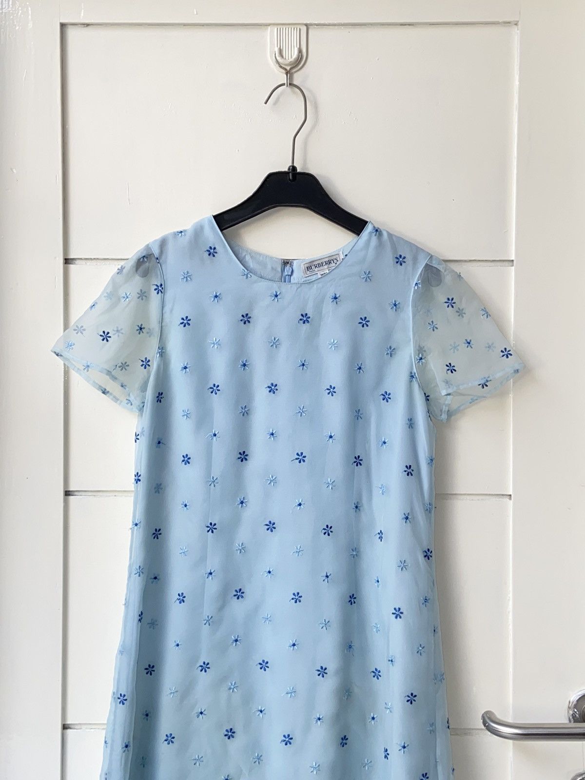 Burberry BURBERRY Blue Midi Dress Size XS / US 0-2 / IT 36-38 - 2 Thumbnail