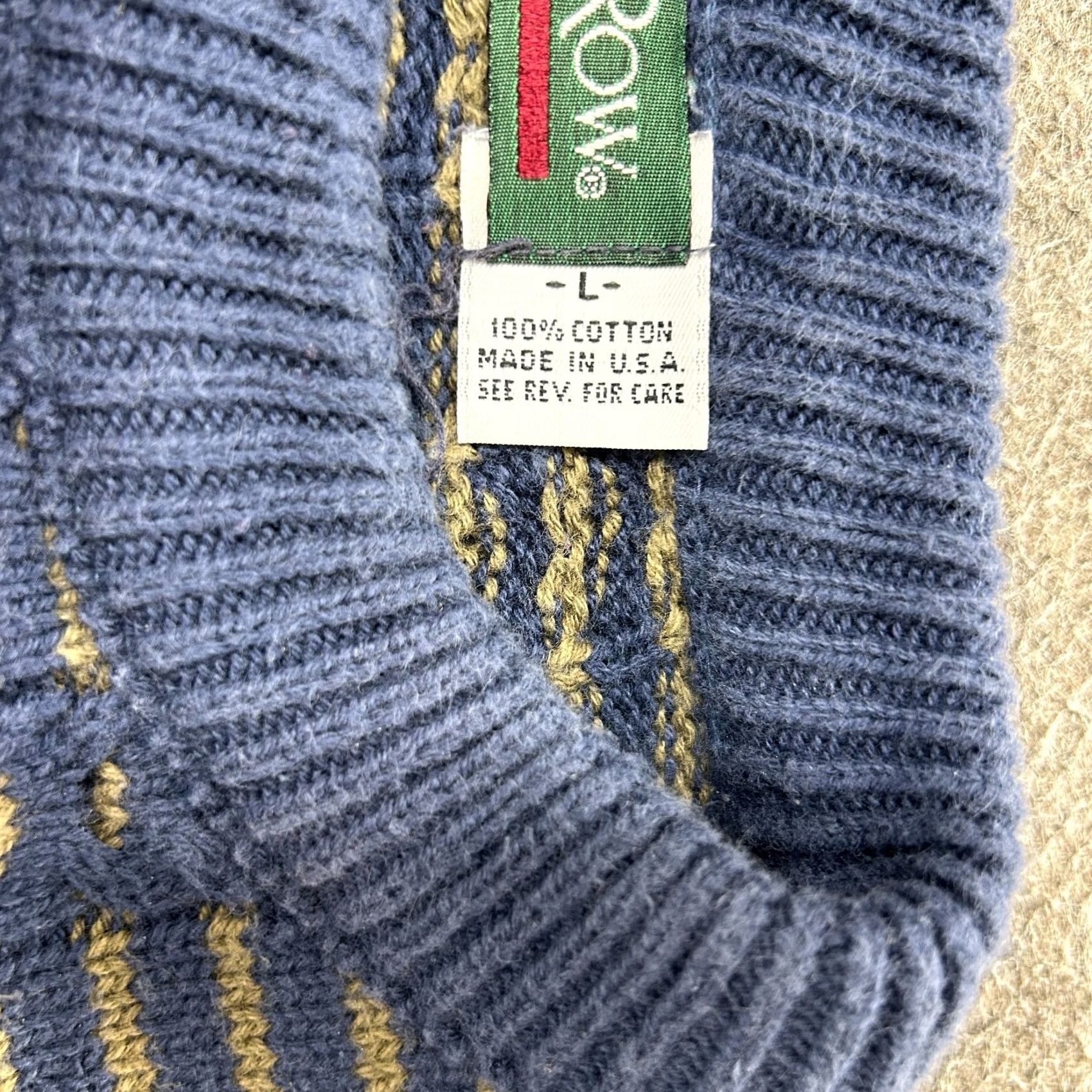 Vintage VINTAGE Savile Row Sweater Mens L Blue Green Pullover Geometric Cotton USA 90s Size US L / EU 52-54 / 3 - 6 Thumbnail