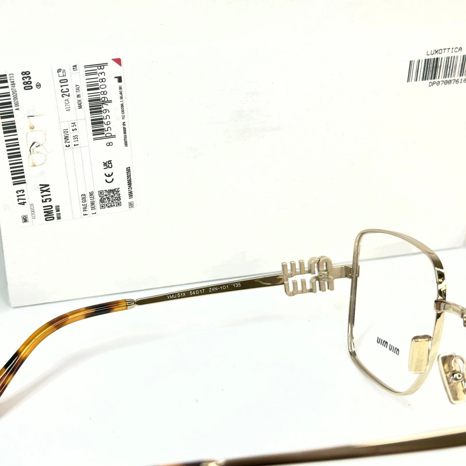 Miu Miu MIU MIU 51X LOGO MU51XV Rectangle Metal Optical Frame Size ONE SIZE - 8 Thumbnail