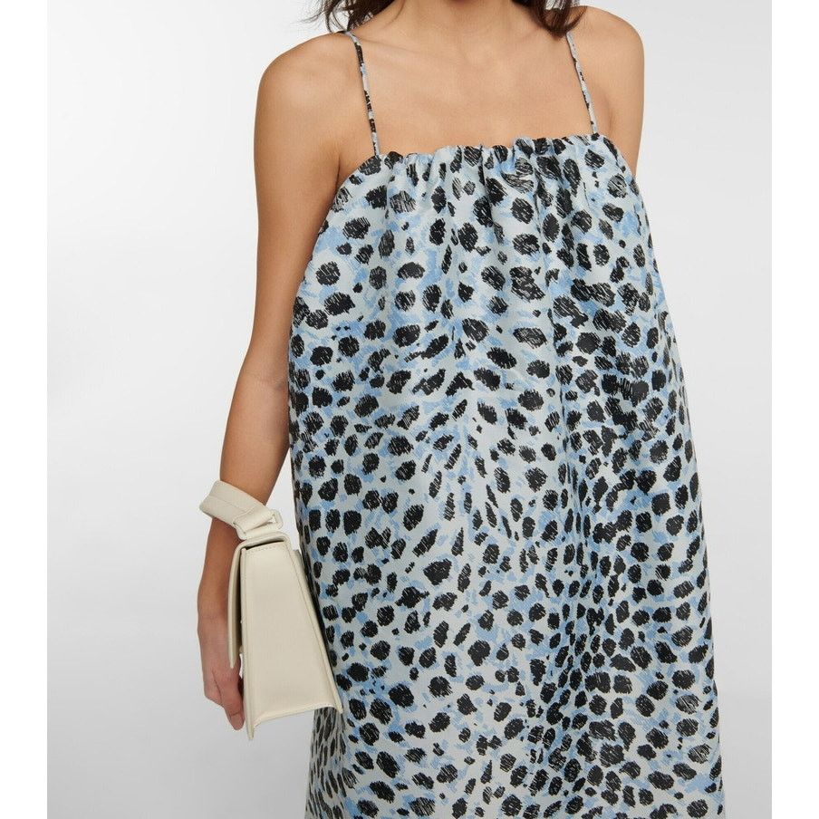 Ganni GANNI Jacquard Midi Dress Egret blue size 38 / M / US 6 NWT Size M / US 6-8 / IT 42-44 - 5 Thumbnail