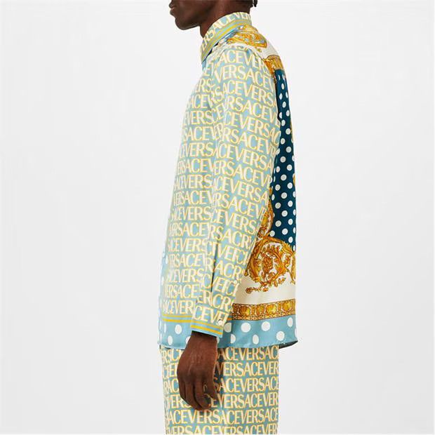 Versace o1g2r1mq0824 Barocco Polka Shirts in Multicolor Size US M / EU 48-50 / 2 - 4 Thumbnail