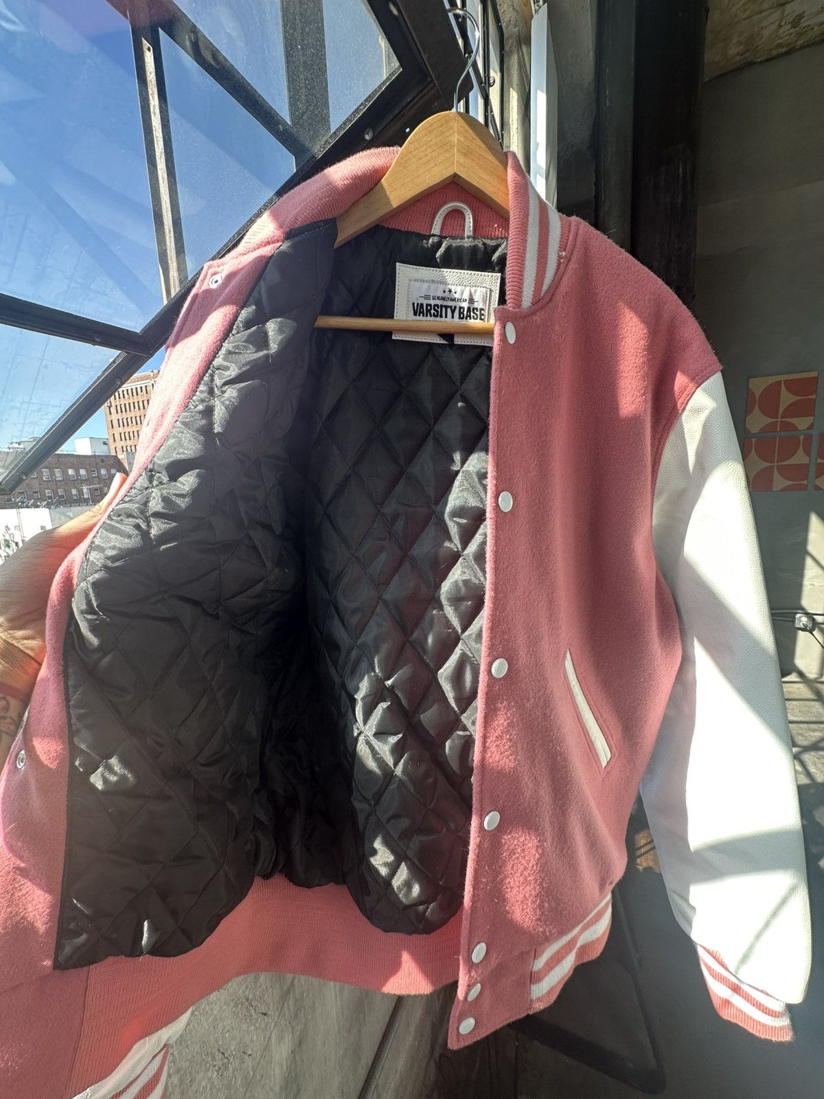 Other Pink Varsity Jacket (Genuine Leather) Size US L / EU 52-54 / 3 - 3 Thumbnail