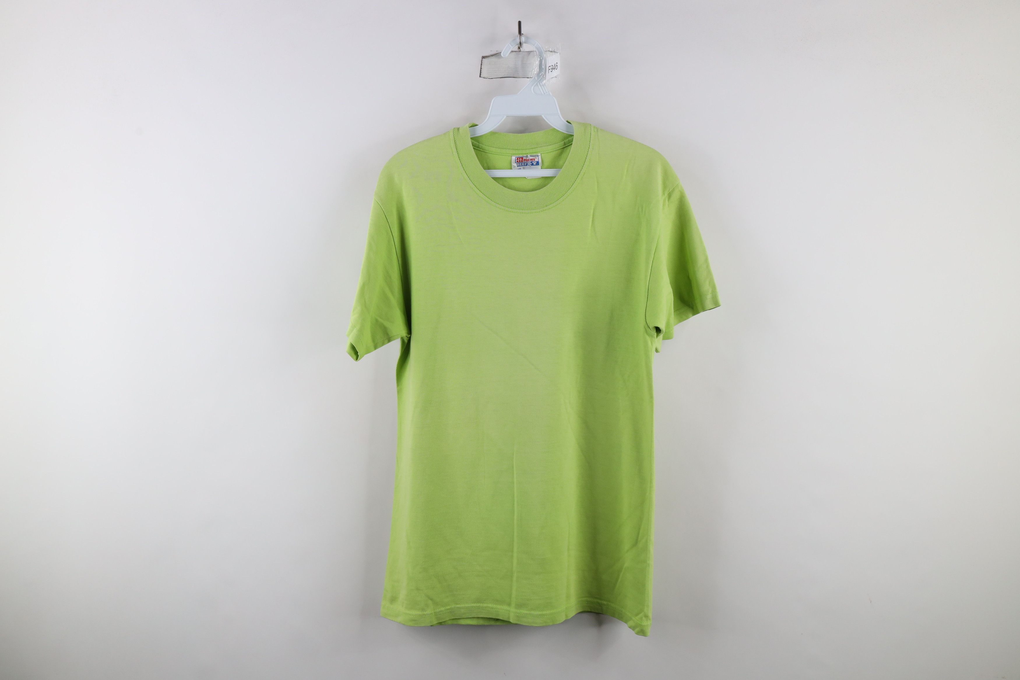 Hanes × Vintage Vintage 90s Hanes Beefy Short Sleeve T-Shirt Lime Green Size US S / EU 44-46 / 1 - 1 Thumbnail