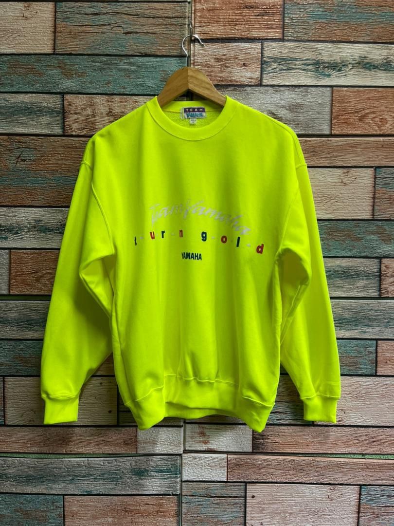 Yamaha Vintage 90s Team Yamaha "Turn Gold" Neon Sweatshirt Size M Size US M / EU 48-50 / 2 - 1 Thumbnail