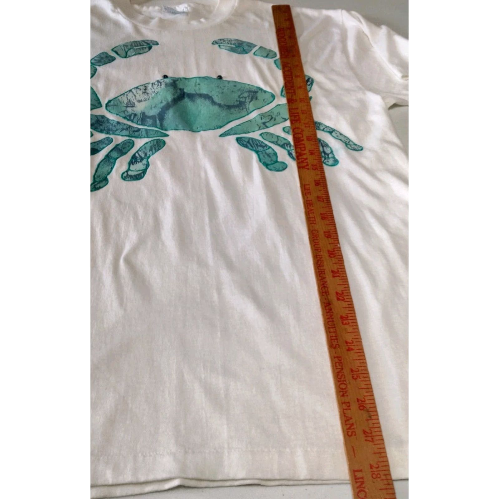 Hanes VINTAGE Hanes Blue Crab T-Shirt Men Large Short Sleeve Cotton Blend White Beach Sea Ocean Life Size US L / EU 52-54 / 3 - 5 Thumbnail