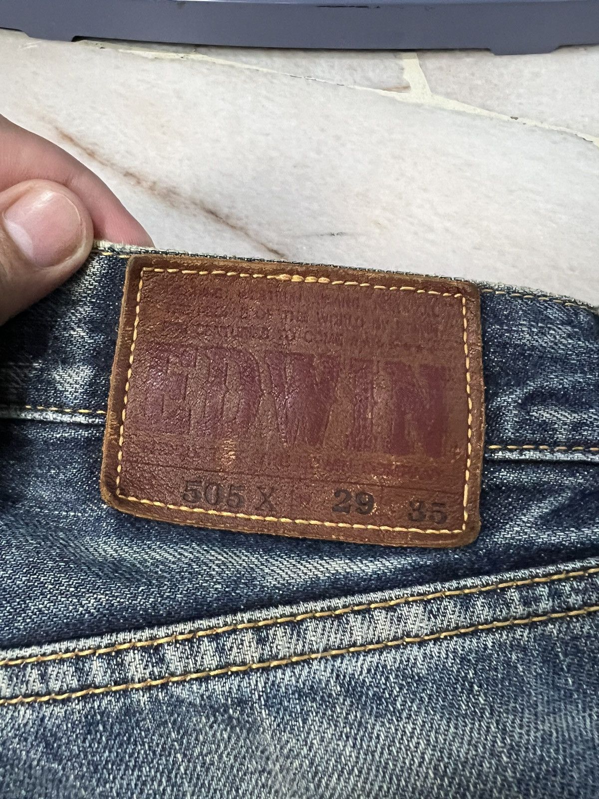 Edwin 💥INSANE💥 Vintage 90’s Edwin 505x Distressed Selvedge Jeans Size US 28 / EU 44 - 21 Thumbnail