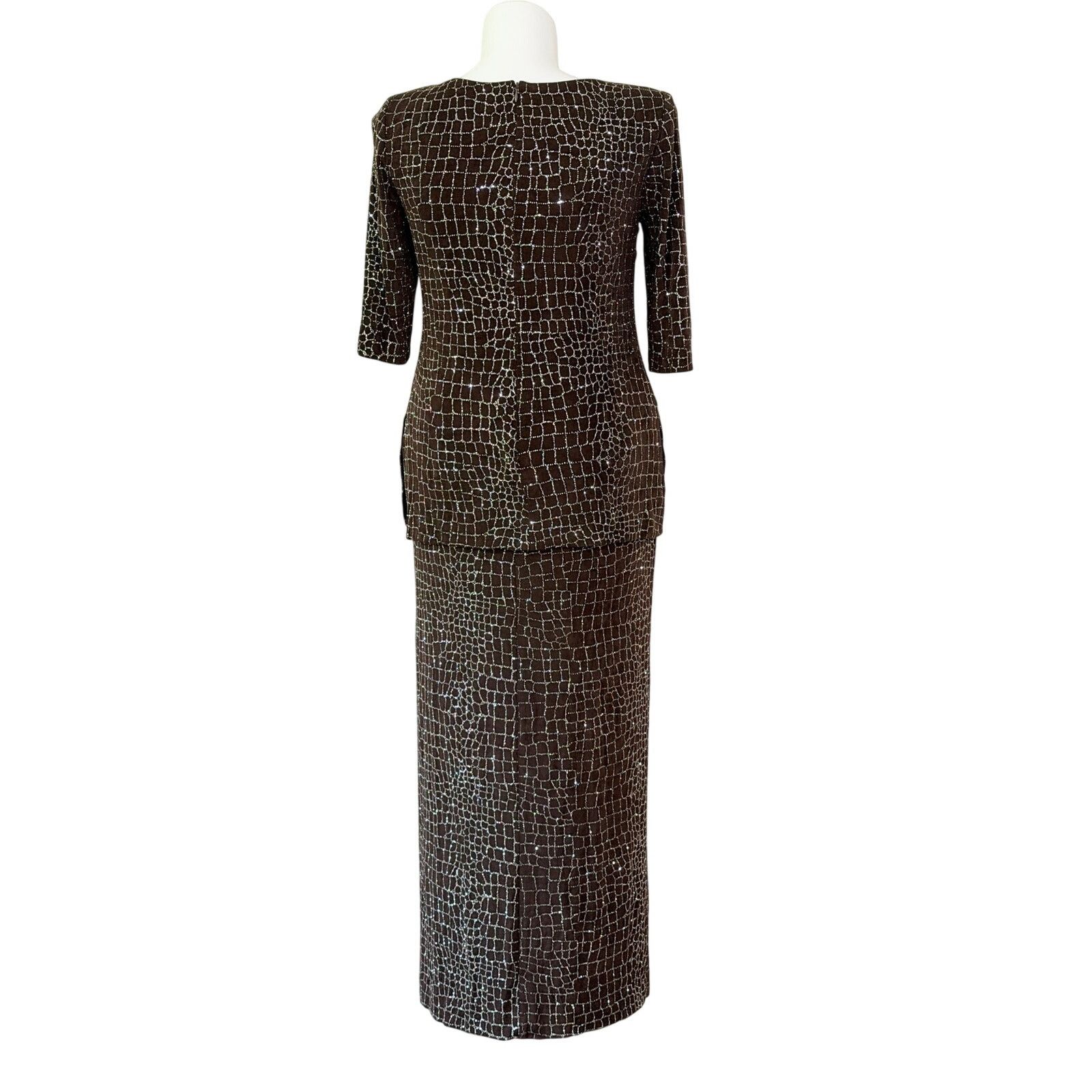 Other Talk of the Walk Vintage 80s gown casino sparkle brown dress Size M / US 6-8 / IT 42-44 - 2 Thumbnail