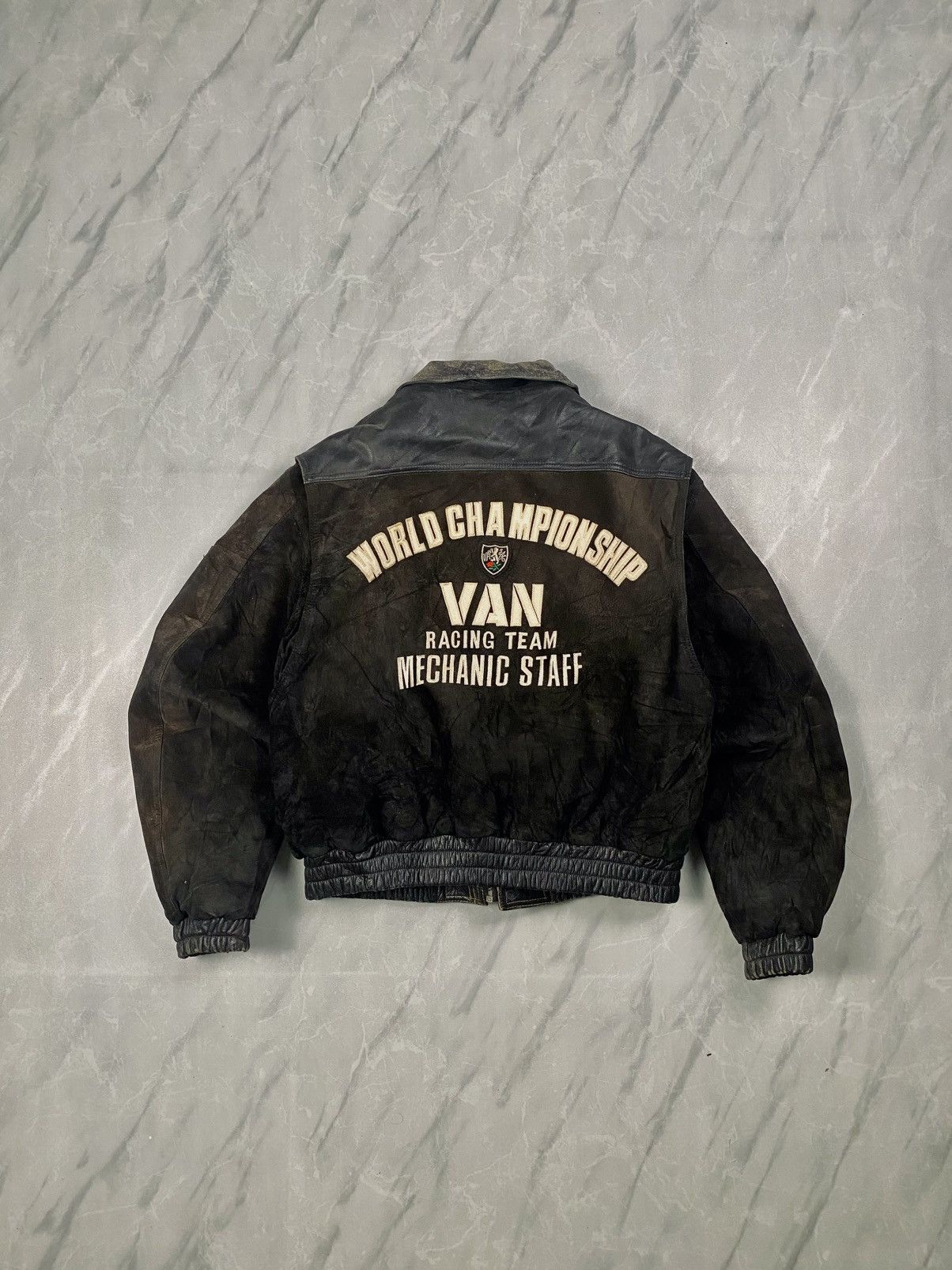 Van Rare Vintage Van Suede Leather Biker Rocker Jacket Size US M / EU 48-50 / 2 - 1 Thumbnail