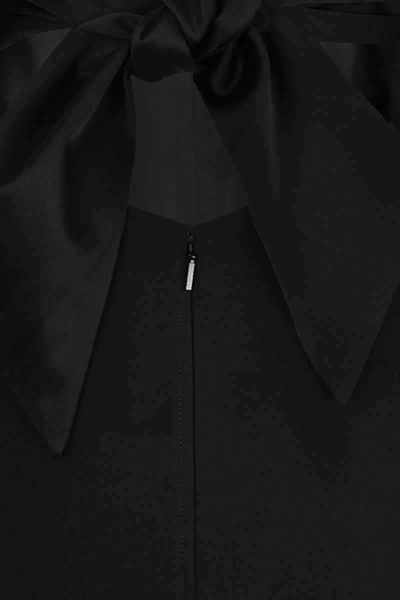 Saint Laurent Paris o1s1wg110924 Long Dress In Crepe in Black Size M / US 6-8 / IT 42-44 - 3 Thumbnail