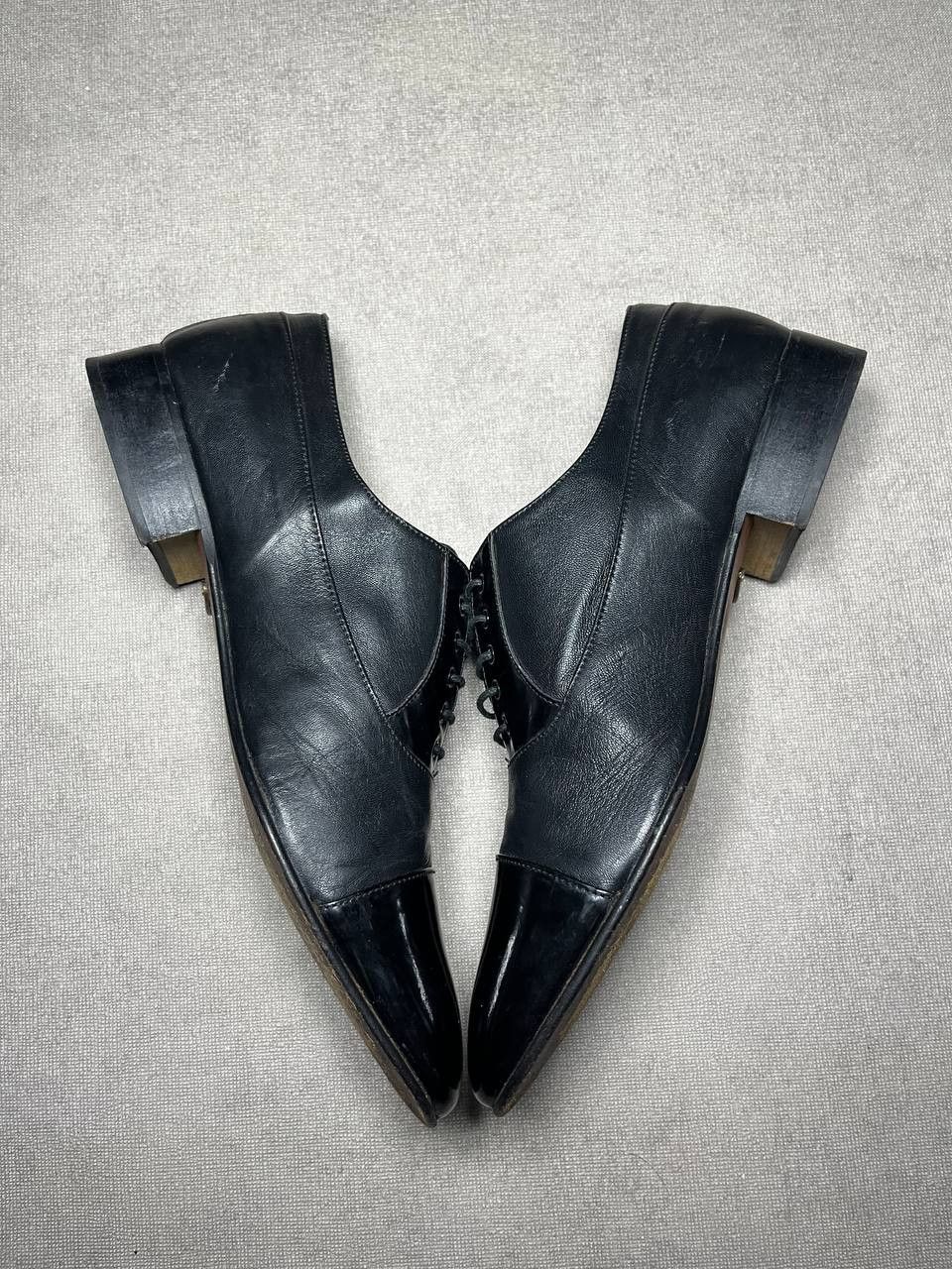 Pierre Balmain Vintage Pierre Balmain Men`s Black Oxford Shoes Size 44 Size US 10.5 / EU 43-44 - 6 Thumbnail