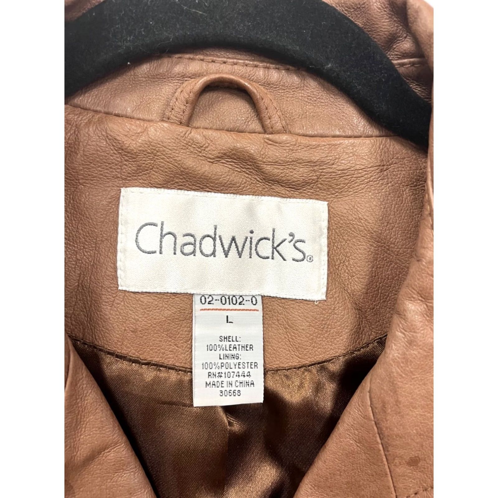 Vintage Chadwicks Brown Leather Double-Breasted Jacket L Womens Basic - #737A Size L / US 10 / IT 46 - 3 Thumbnail