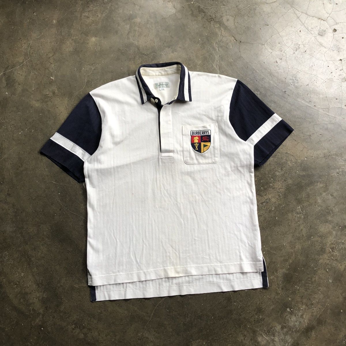 Burberry × Vintage Vintage Burberry London Single Pocket Collar Polos 🍒 Size US L / EU 52-54 / 3 - 1 Thumbnail