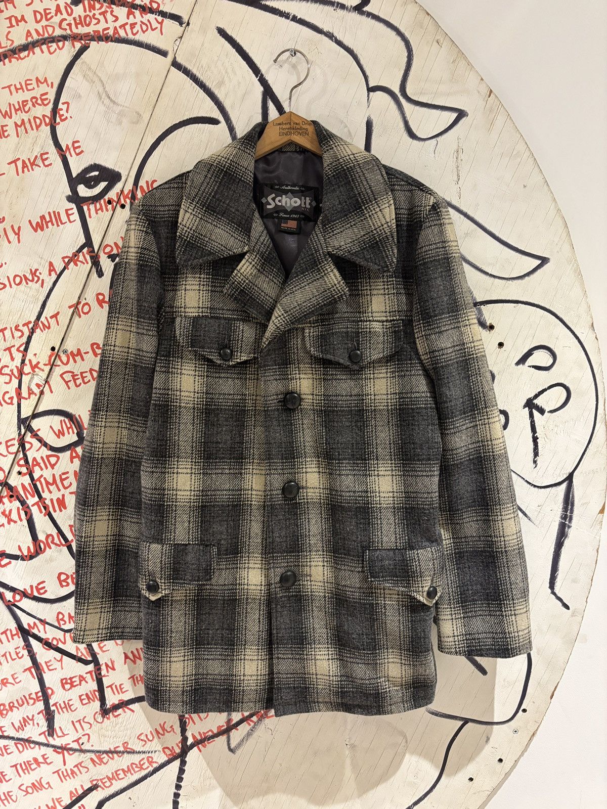 Schott Vintage Schott NYC Wool Field Jacket Barn Coat Size US S / EU 44-46 / 1 - 1 Thumbnail