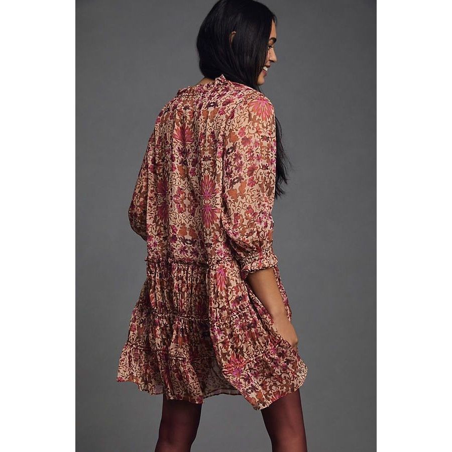 Anthropologie New Anthropologie MISA V-Neck Mini Dress $435 MEDIUM Red Size M / US 6-8 / IT 42-44 - 4 Thumbnail