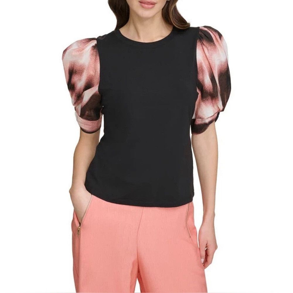 Other NWT New Cable & Gauge Mixed Media Puff Short Sleeve Top Siz Size S / US 4 / IT 40 - 1 Thumbnail