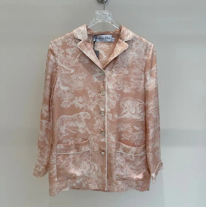 Dior Dior Pink Silk Long Sleeve Blouse 0089 Size S / US 4 / IT 40 - 1 Thumbnail