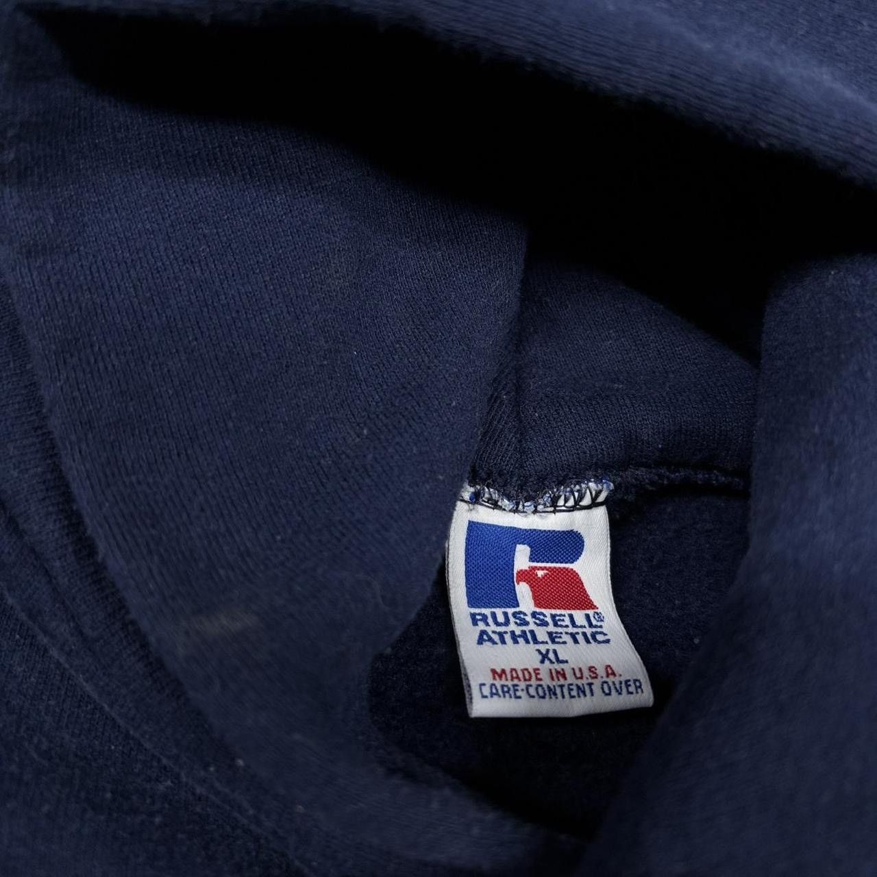 Russell Athletic × Vintage Vintage Navy Blue Russell Athletic Hoodie Size US XL / EU 56 / 4 - 4 Thumbnail