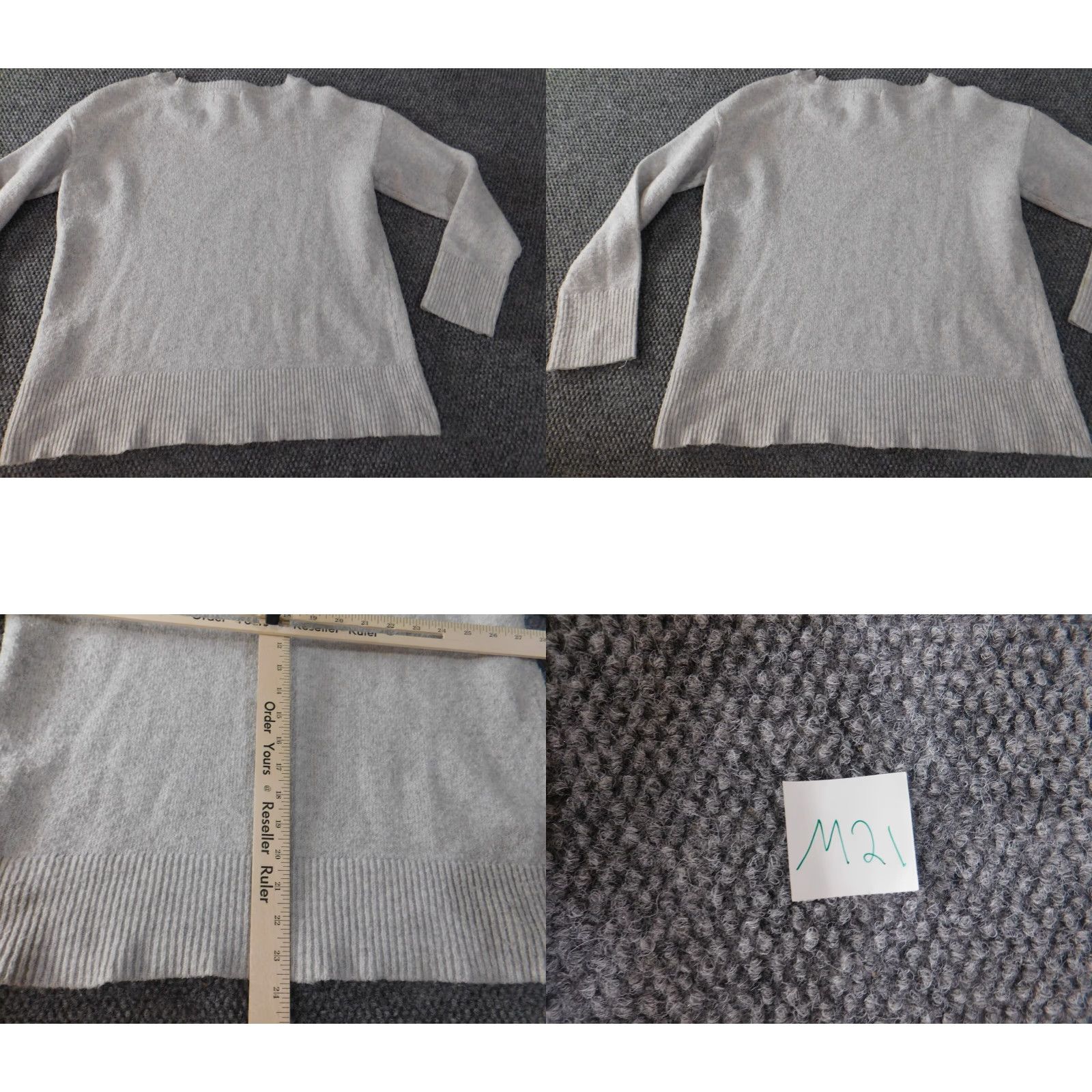 Ellen Tracy Ellen Tracy Womens Sweater M Gray Crewneck Pullover Knit Cotton Cable Knit Raglan Sleeve Button Details Parka? Size M / US 6-8 / IT 42-44 - 8 Thumbnail