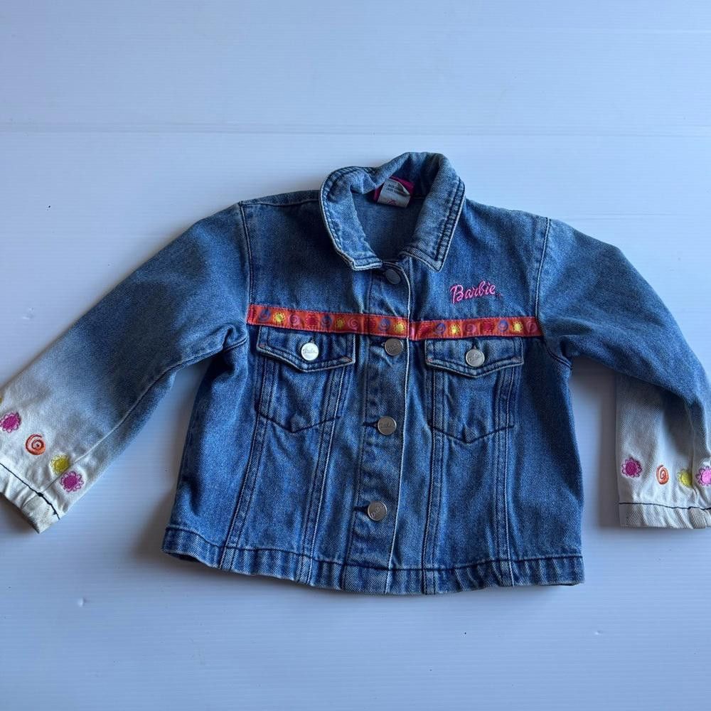 Designer Barbie Toddler Denim Jacket Size 3T Size US XXS / EU 40 - 1 Thumbnail