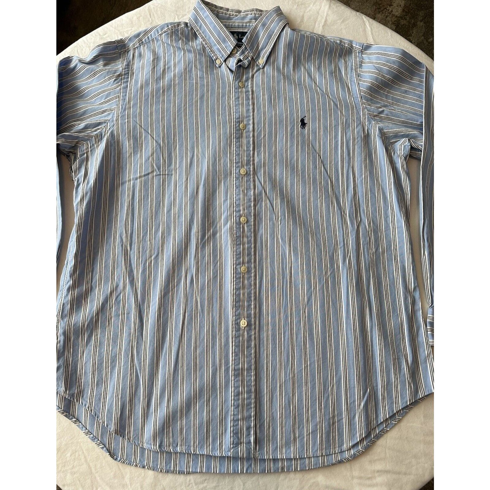 Ralph Lauren Ralph Lauren Classic Button Large Blue White Stripe w/Pony Size US L / EU 52-54 / 3 - 3 Thumbnail