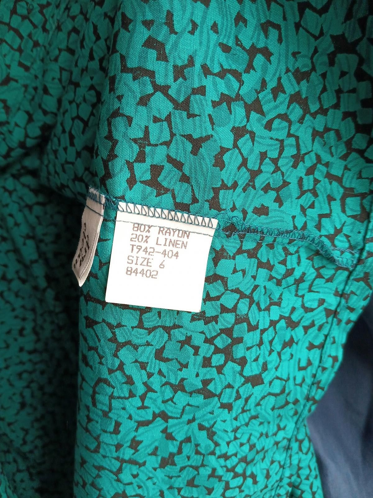 Designer Vintage Country Sophisticates Blouse - Teal Pattern Size M / US 6-8 / IT 42-44 - 4 Thumbnail