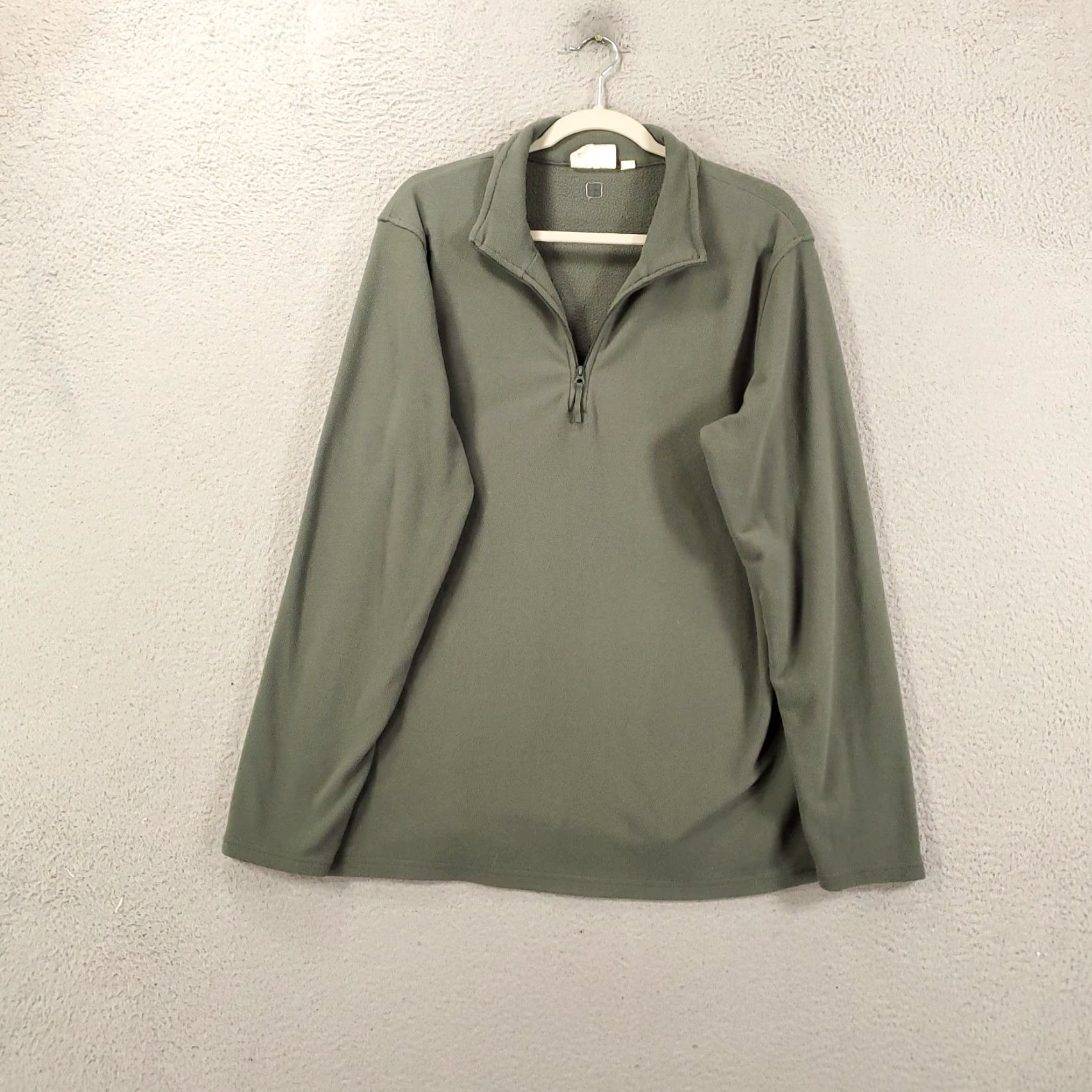 Vintage Mountain Warehouse Mens XL 1/4 Zip Fleece Sweatshirt Pullover Gray Green Shirt Size US XL / EU 56 / 4 - 2 Thumbnail