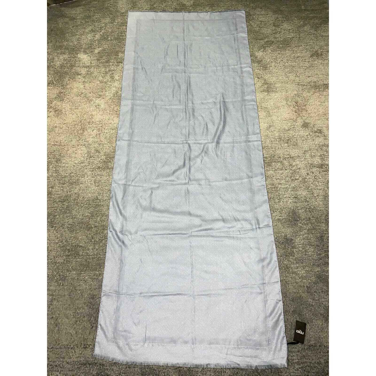 Fendi Fendi Monogram Logo Silk Fringe Hem Wrap Shawl Stole Scarf Size ONE SIZE - 3 Thumbnail