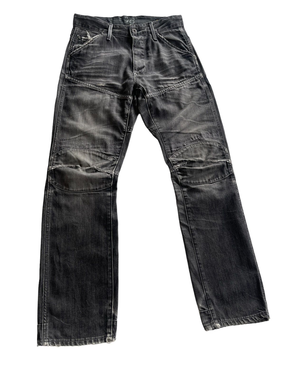 G-Star Gstar Raw Distressed Bikers Double Knee Denim Size US 29 - 5 Thumbnail