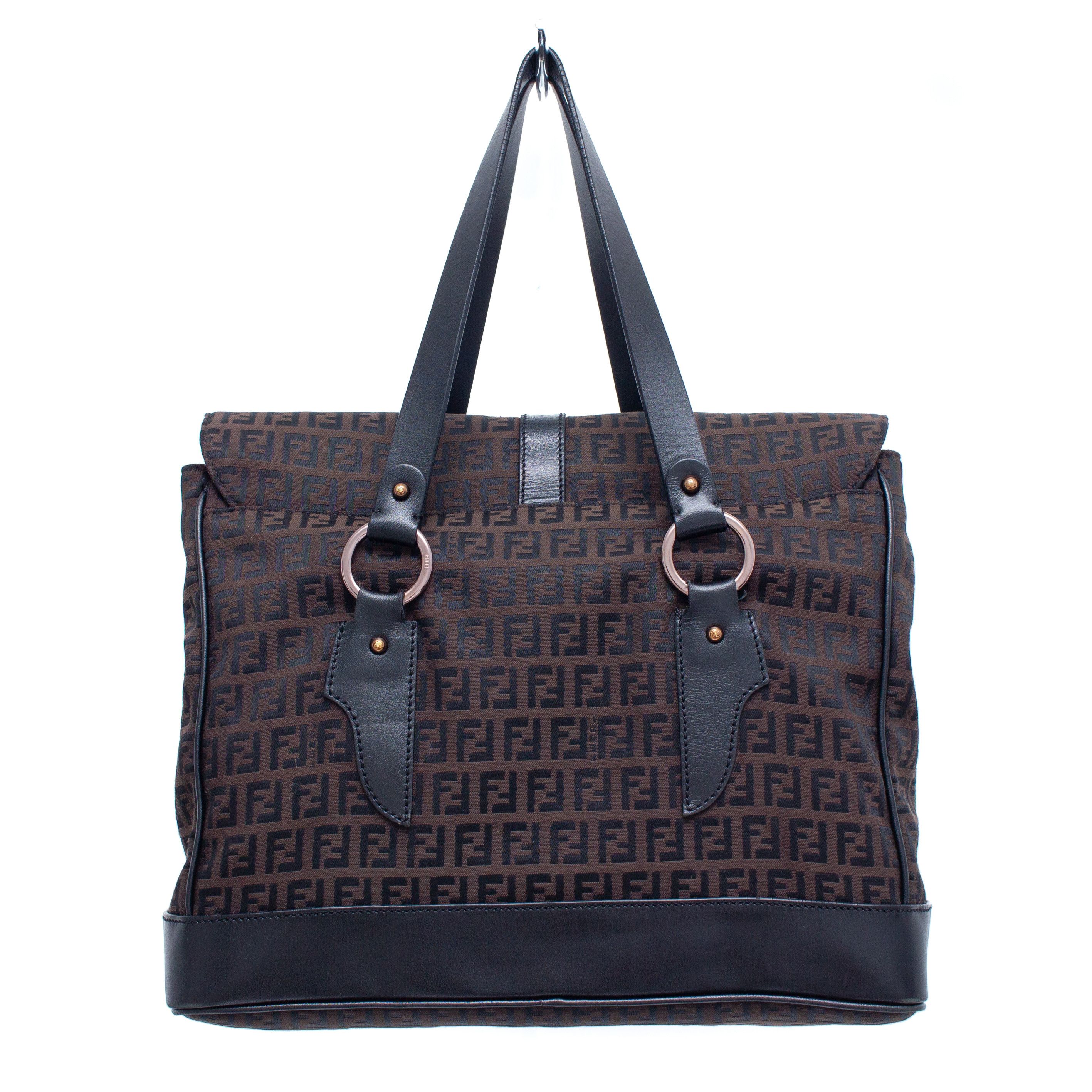Fendi RARE FENDI VTG Brown Zucchino Canvas Shoulder Bag Size ONE SIZE - 5 Thumbnail