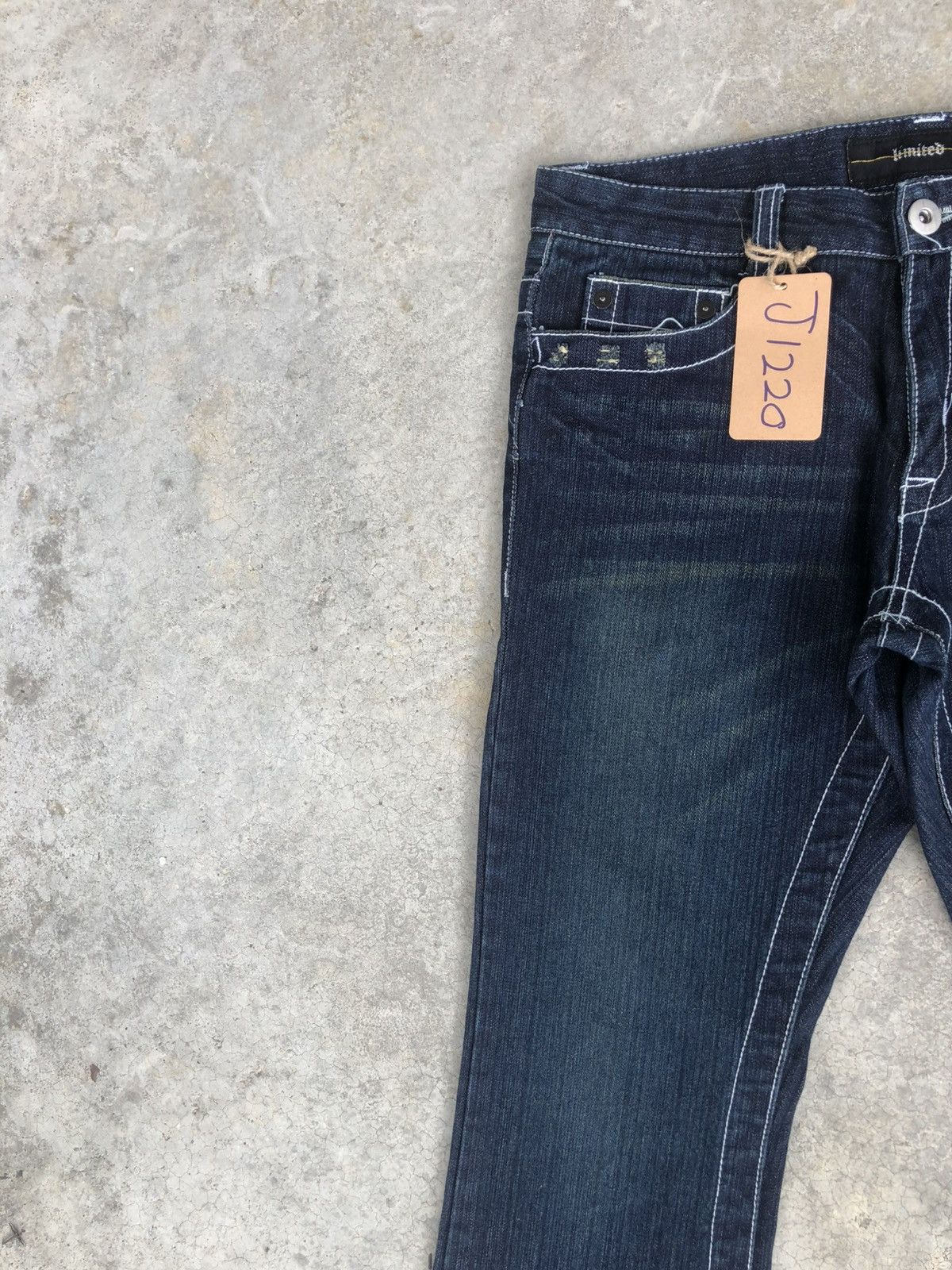 If Six Was Nine Japanese Limited Flared Jeans White Stitch Distressed Denim Size US 32 / EU 48 - 4 Thumbnail