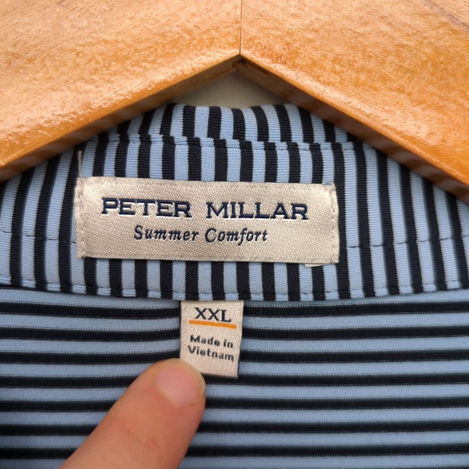 Peter Millar Peter Millar Summer Comfort Polo Mens XXL Blue Stripe Short Sleeve Donkey Golf Mens Regular Polo Shirt Size US XXL / EU 58 / 5 - 3 Thumbnail