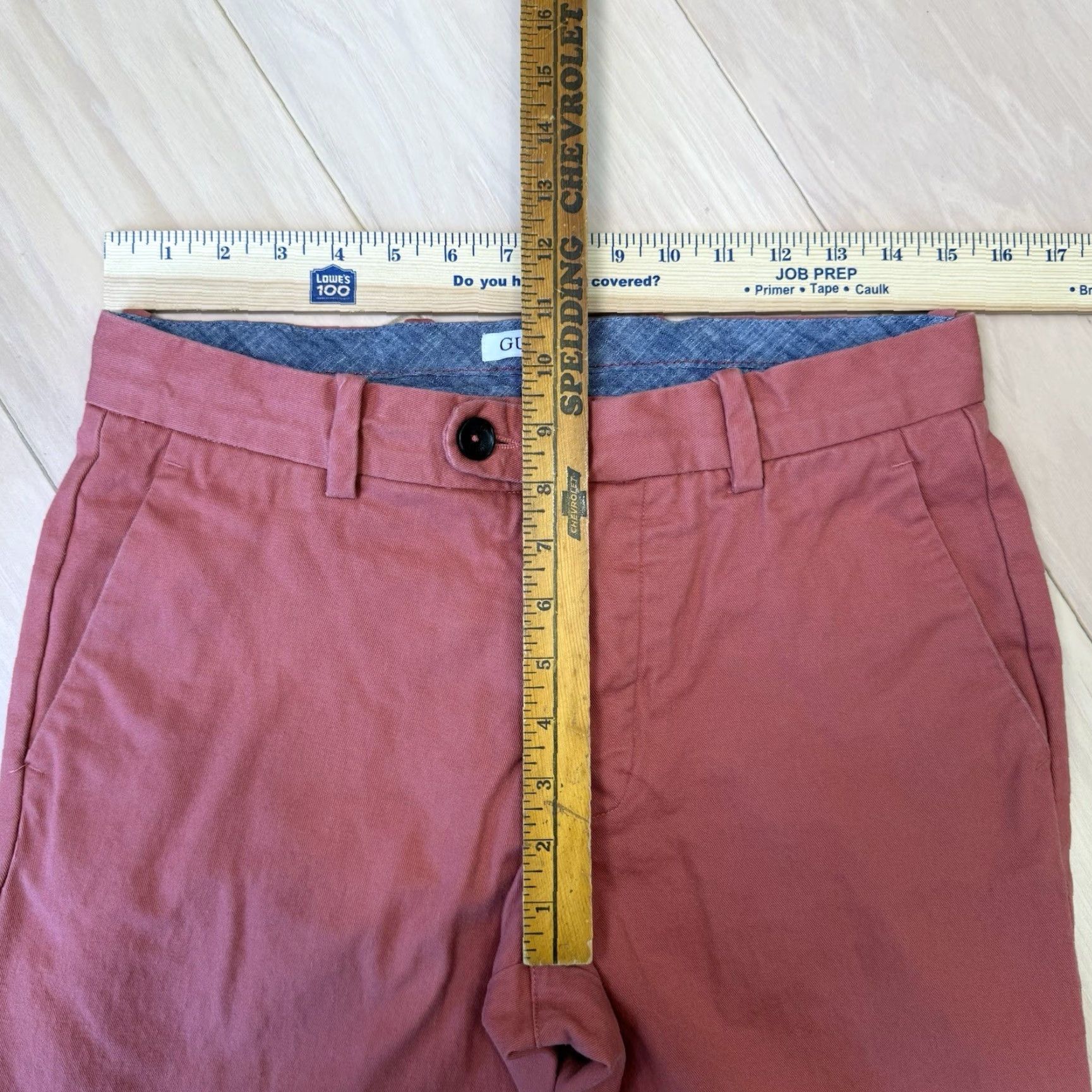 Gustin Gustin American Chino Pants 30 Red Cotton Canvas 5-Pocket Button Zip Regular Straight Men Size US 30 / EU 46 - 7 Thumbnail