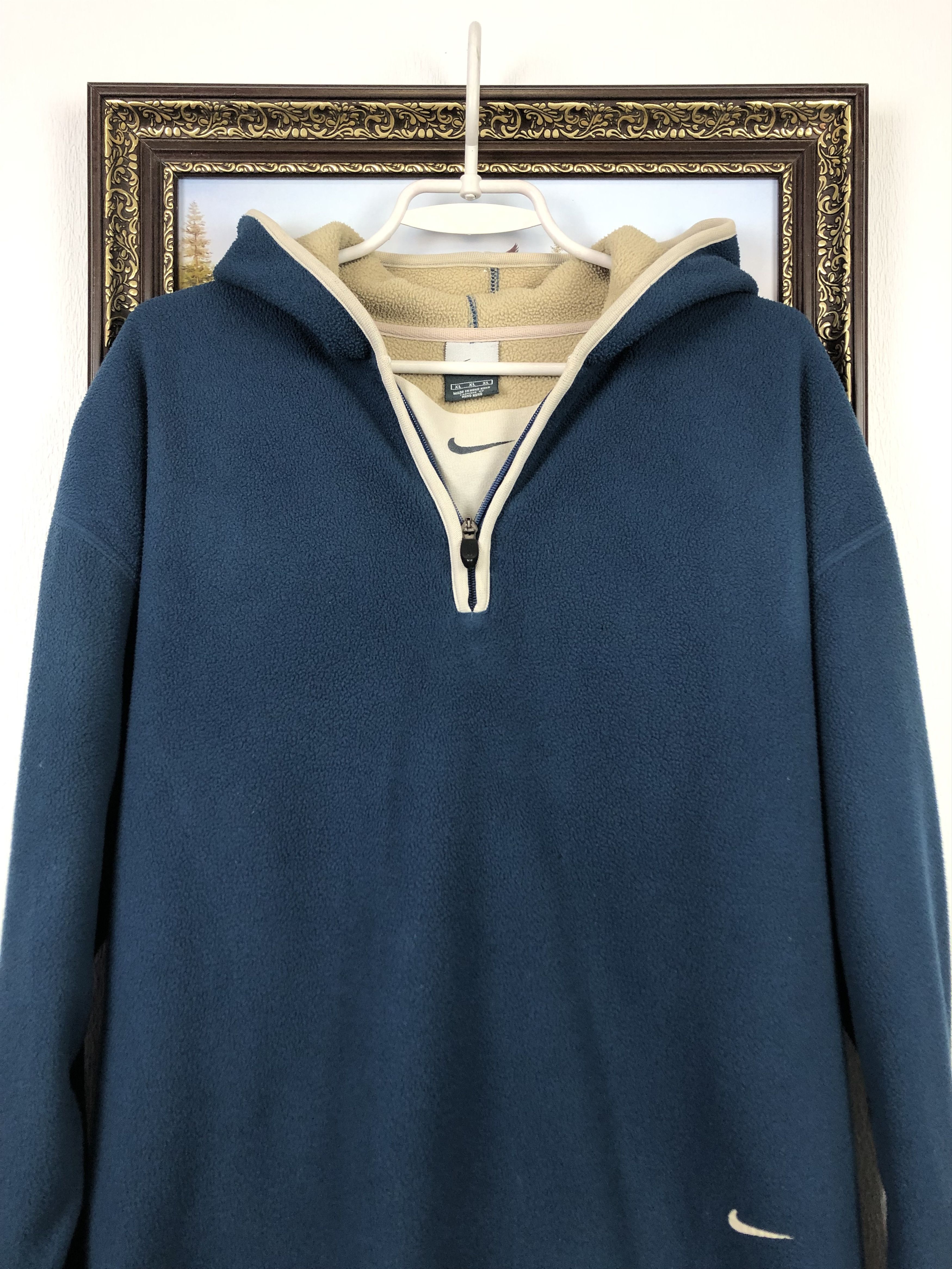 Vintage Vintage Nike Fleece Hoodie Sweatshirt Rare Swoosh Hype Size US XL / EU 56 / 4 - 2 Thumbnail