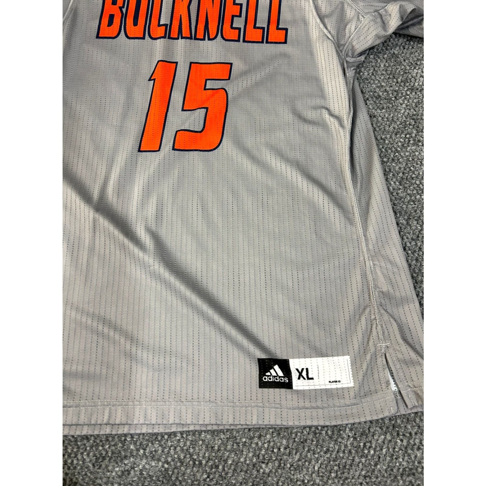 Adidas Adidas jersey Mens XL gray orange navy Bucknell NCAA sports stretch shirt Pullover Crew Neck Short Sleeve Size US XL / EU 56 / 4 - 3 Thumbnail
