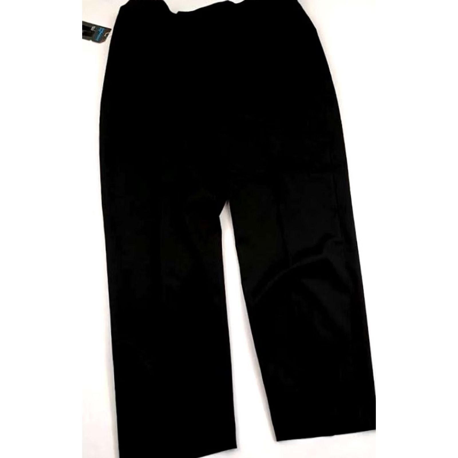 Vintage Crosshatch Savane Stretch Black Pants 34-29 Flat Front 90s Mens Regular Strait Fit XS? Size US 31 - 6 Thumbnail