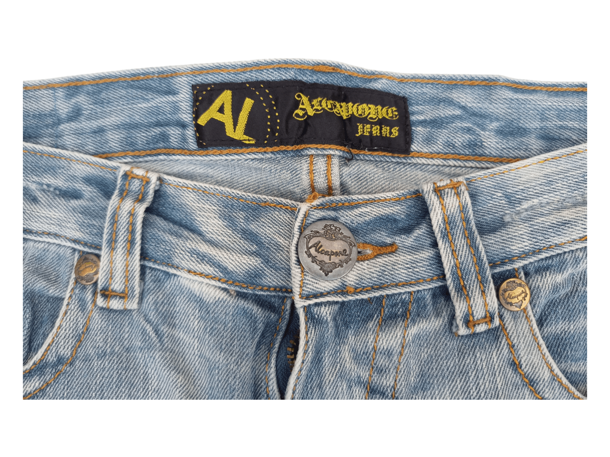Japanese Brand Alcapone Japan Whiskered Distressed Flared Jeans Size US 30 / EU 46 - 8 Thumbnail