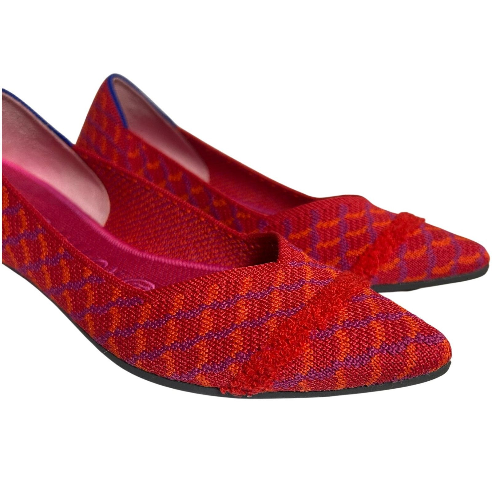 Rothy's Rothys The Point Red Orange Purple Knit Flats W6 Size US 6 / IT 36 - 12 Thumbnail