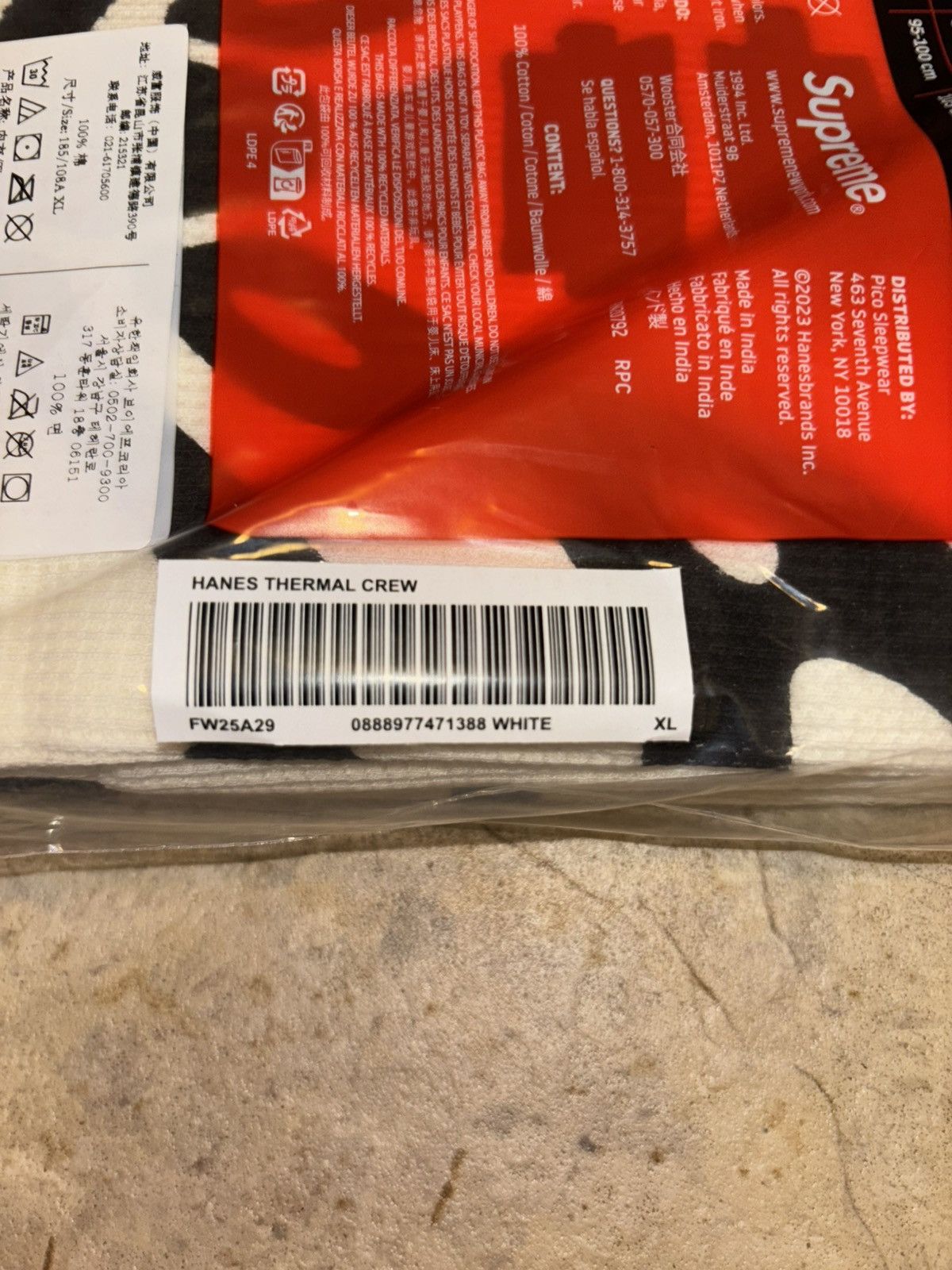 Supreme Supreme Bones Thermal White Size US XL / EU 56 / 4 - 3 Thumbnail